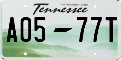 TN license plate A0577T