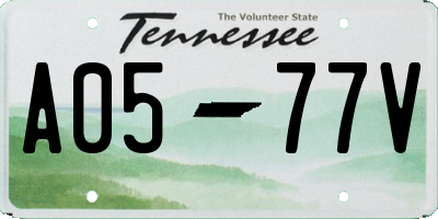 TN license plate A0577V