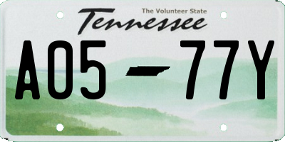TN license plate A0577Y