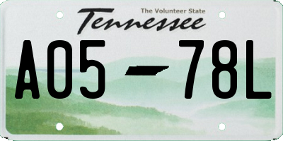 TN license plate A0578L