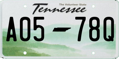 TN license plate A0578Q