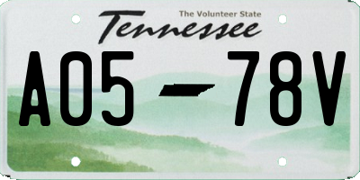 TN license plate A0578V