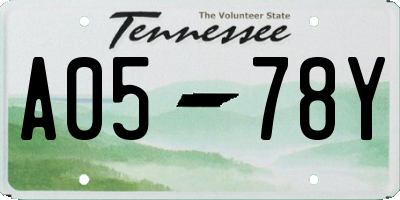 TN license plate A0578Y