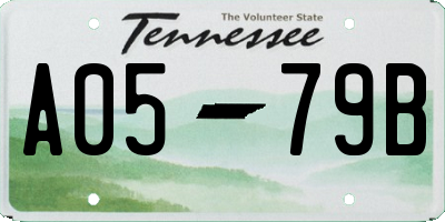 TN license plate A0579B