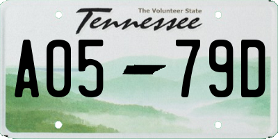 TN license plate A0579D