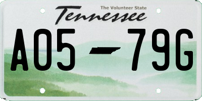 TN license plate A0579G