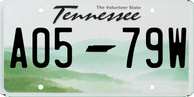 TN license plate A0579W