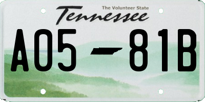 TN license plate A0581B