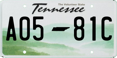 TN license plate A0581C