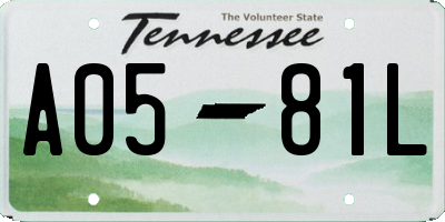 TN license plate A0581L