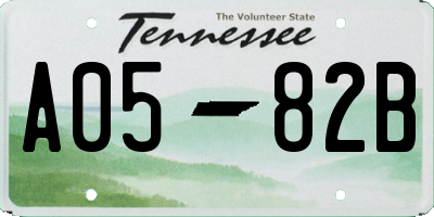 TN license plate A0582B