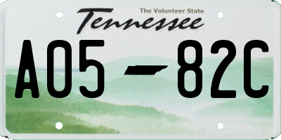 TN license plate A0582C
