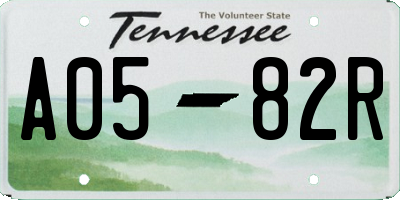 TN license plate A0582R