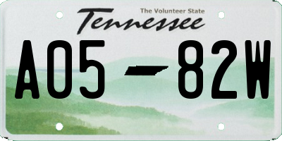 TN license plate A0582W