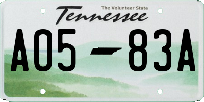TN license plate A0583A