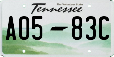 TN license plate A0583C