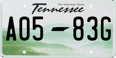 TN license plate A0583G