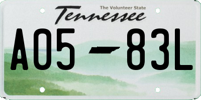 TN license plate A0583L