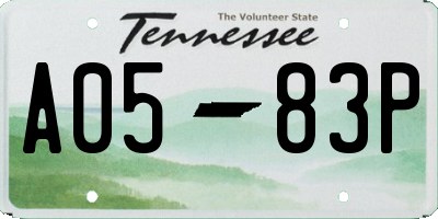 TN license plate A0583P
