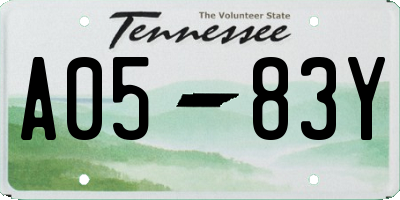 TN license plate A0583Y
