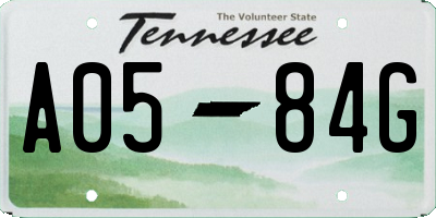 TN license plate A0584G