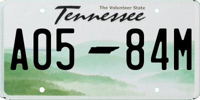 TN license plate A0584M
