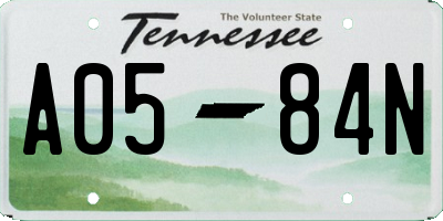 TN license plate A0584N
