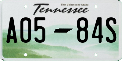 TN license plate A0584S
