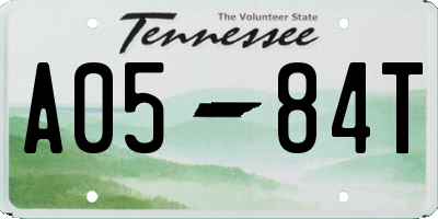 TN license plate A0584T