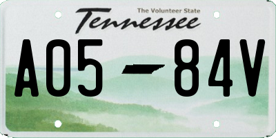 TN license plate A0584V