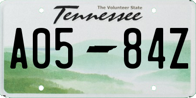 TN license plate A0584Z