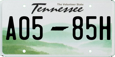 TN license plate A0585H