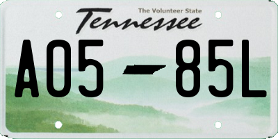 TN license plate A0585L