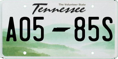 TN license plate A0585S
