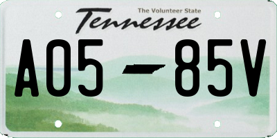 TN license plate A0585V
