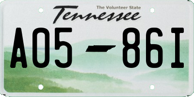 TN license plate A0586I