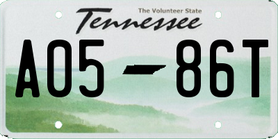 TN license plate A0586T