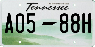 TN license plate A0588H