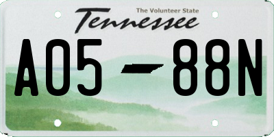 TN license plate A0588N