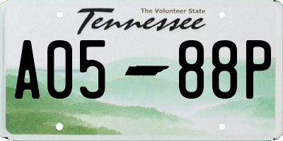 TN license plate A0588P