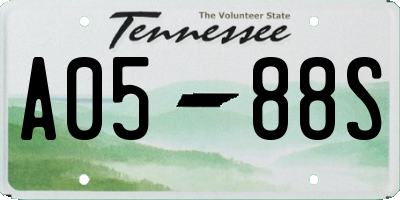 TN license plate A0588S