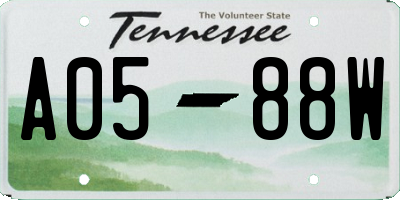 TN license plate A0588W