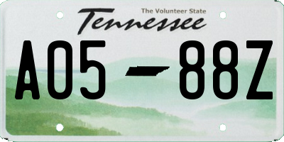 TN license plate A0588Z