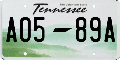 TN license plate A0589A