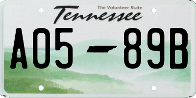 TN license plate A0589B