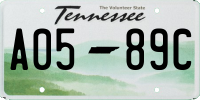 TN license plate A0589C