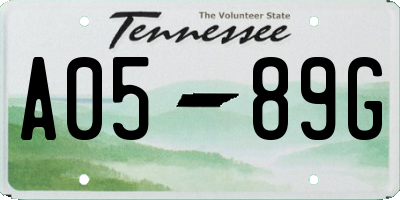 TN license plate A0589G