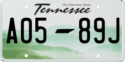 TN license plate A0589J