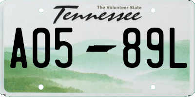 TN license plate A0589L