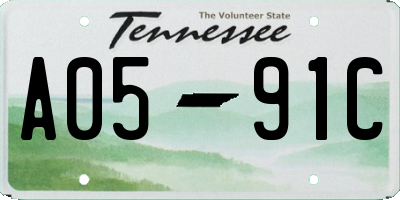 TN license plate A0591C